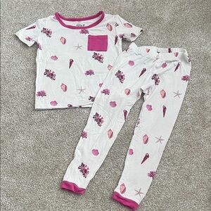Kyte BABY Pink and White Seashell Pajama Set
